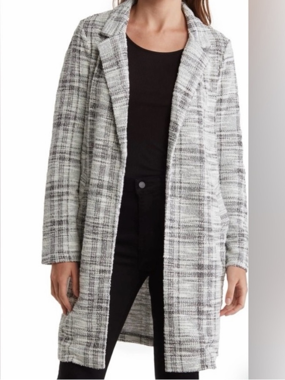 MELLODAY Plaid Long Jacket | Size L